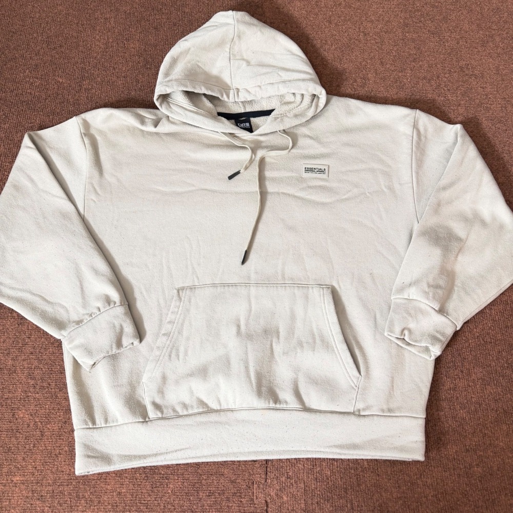 DRJ Essentials Universal Apparel Hoodie Mens Large Beige Pullover Fleece L L/G/G